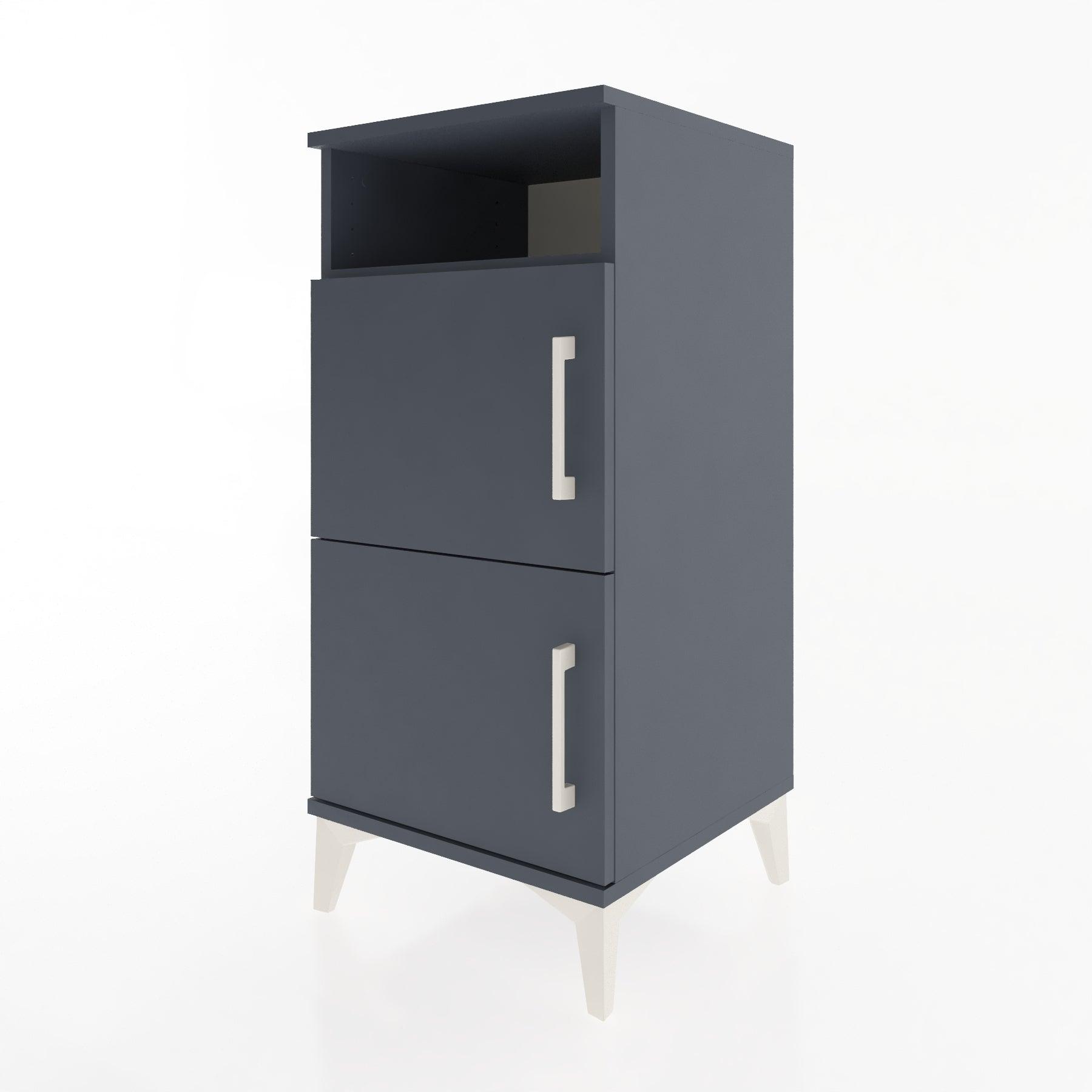 Woodntry Modular Nightstand Anthracite 44x44x84 cm with Cover and Shelf KR41-2