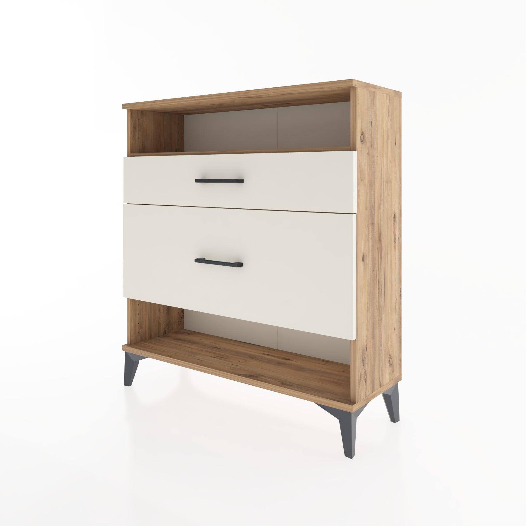 Woodntry Modular Dresser Pine 88x30x84 cm with Drawers and Shelves CR19-3