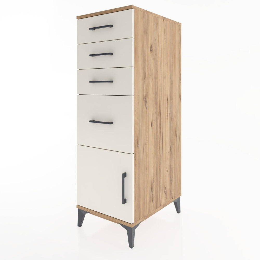 Woodntry Modular Cabinet Pine 44x30x122 cm with Doors and Drawers KC19-3