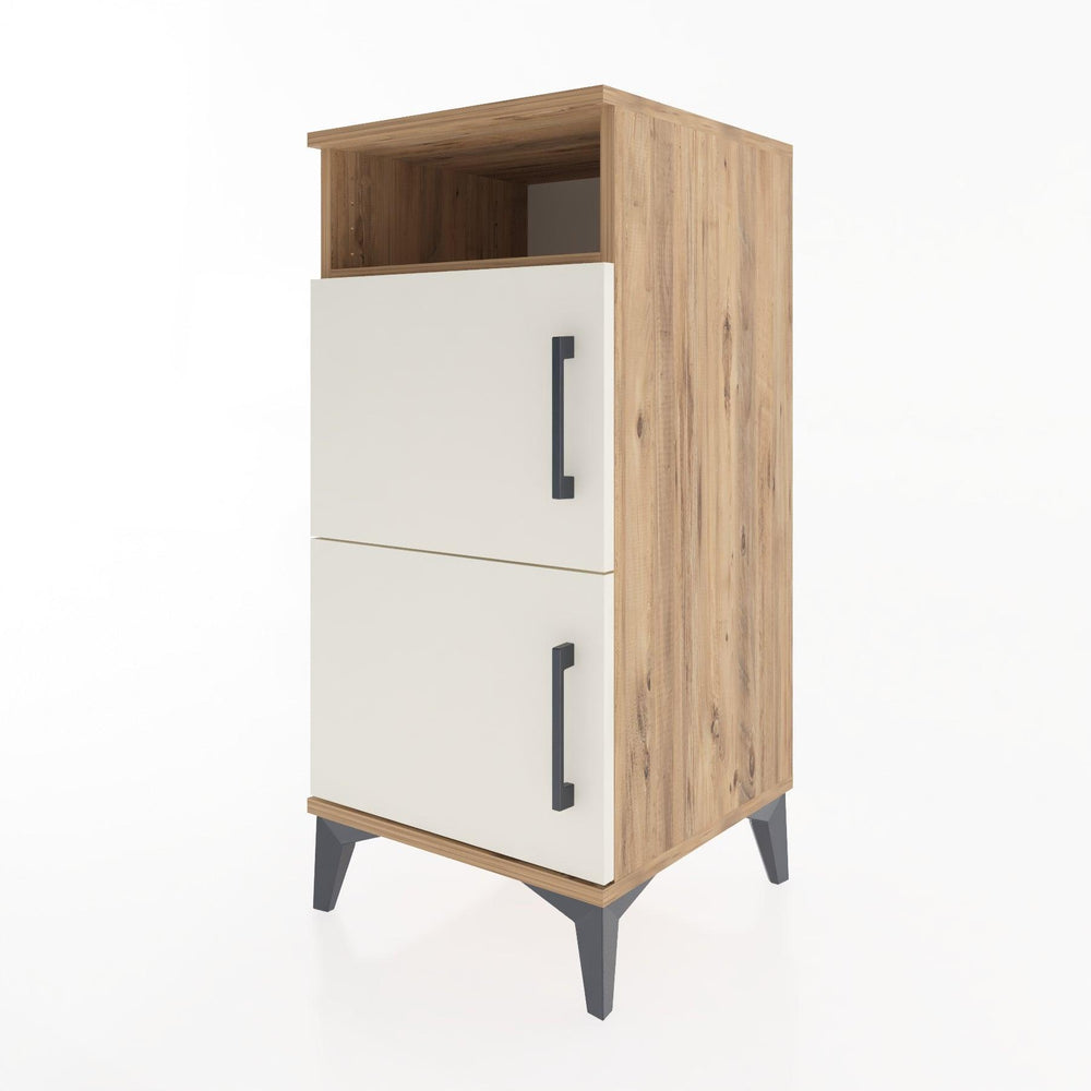 Woodntry Modüler Komodin Çam 44x44x84 cm Kapaklı ve Raflı KR41-3