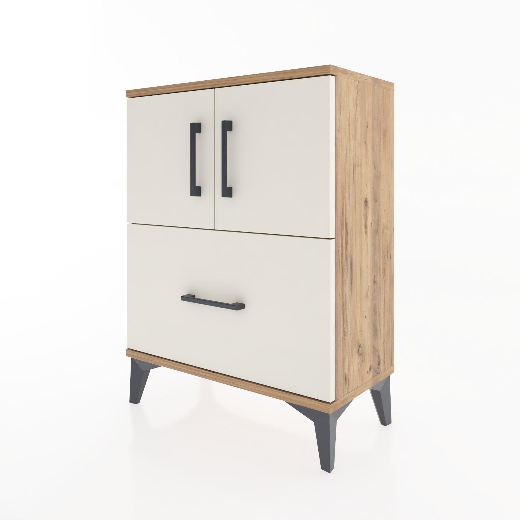 Woodntry Modular Nightstand Pine 60x30x68 cm with Cover and Drawer KC19-3