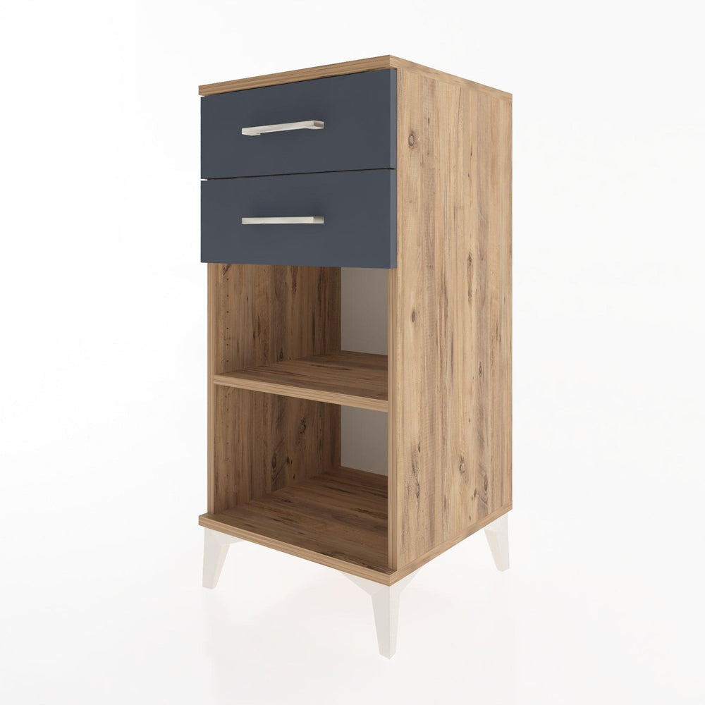 Woodntry Modular Nightstand Pine 44x44x84 cm with Drawers and Shelves CR19-3