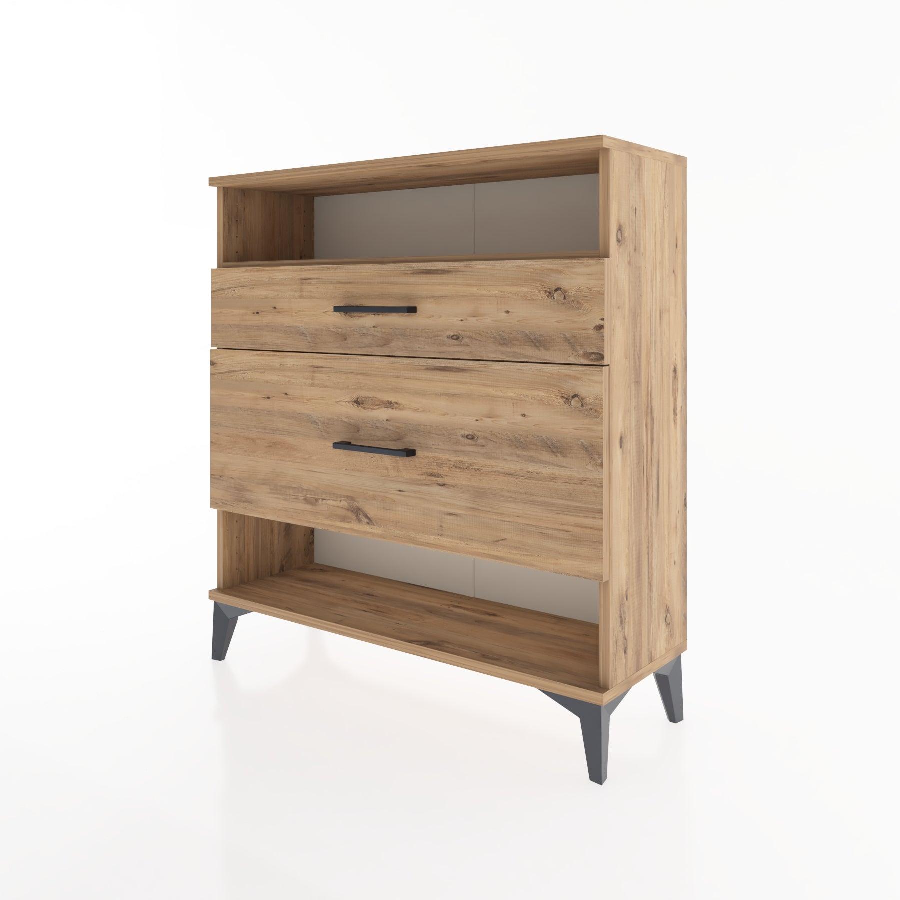 Woodntry Modular Dresser Pine 88x30x84 cm with Drawers and Shelves CR19-3