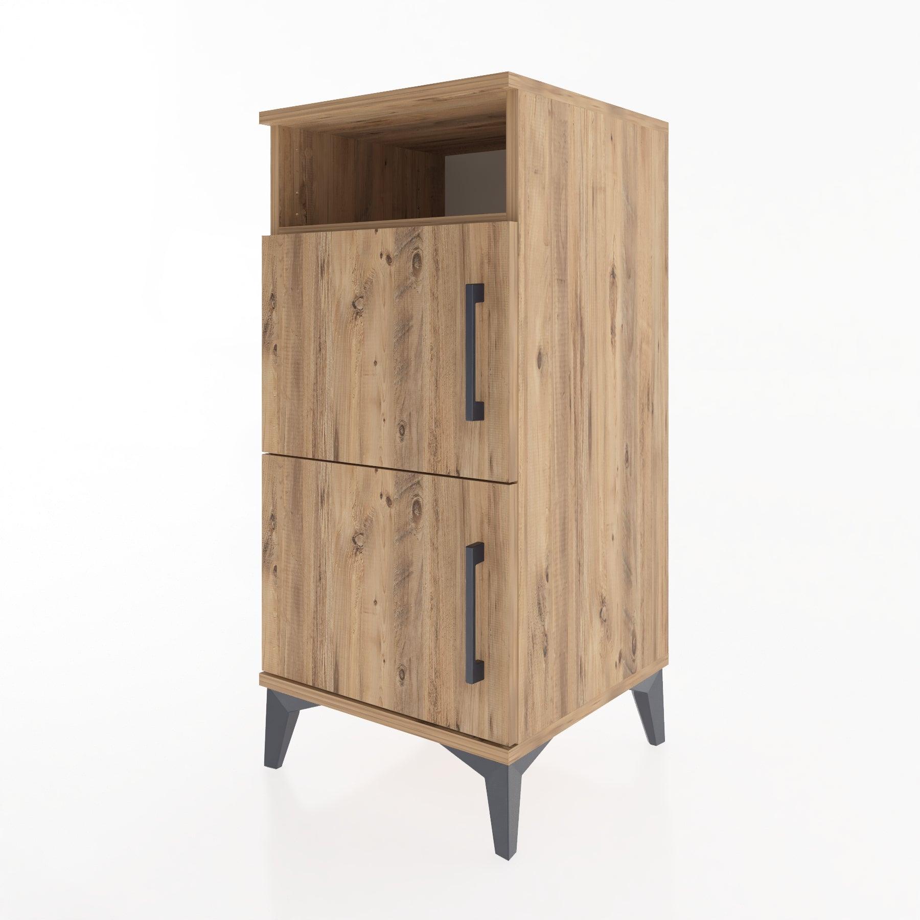 Woodntry Modular Nightstand Pine 44x44x84 cm with Cover and Shelf KR41-3