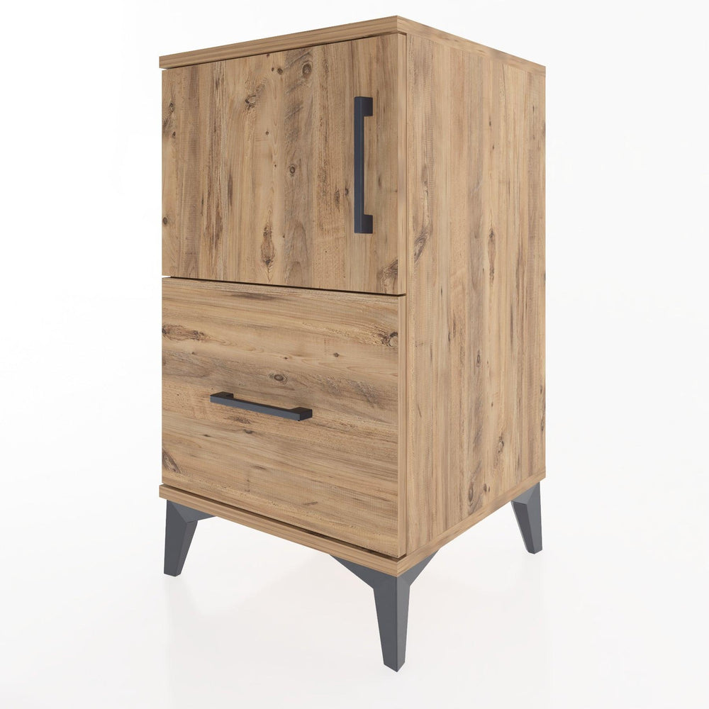 Woodntry Modular Nightstand Pine 44x44x68 cm with Cover and Drawer KC19-3