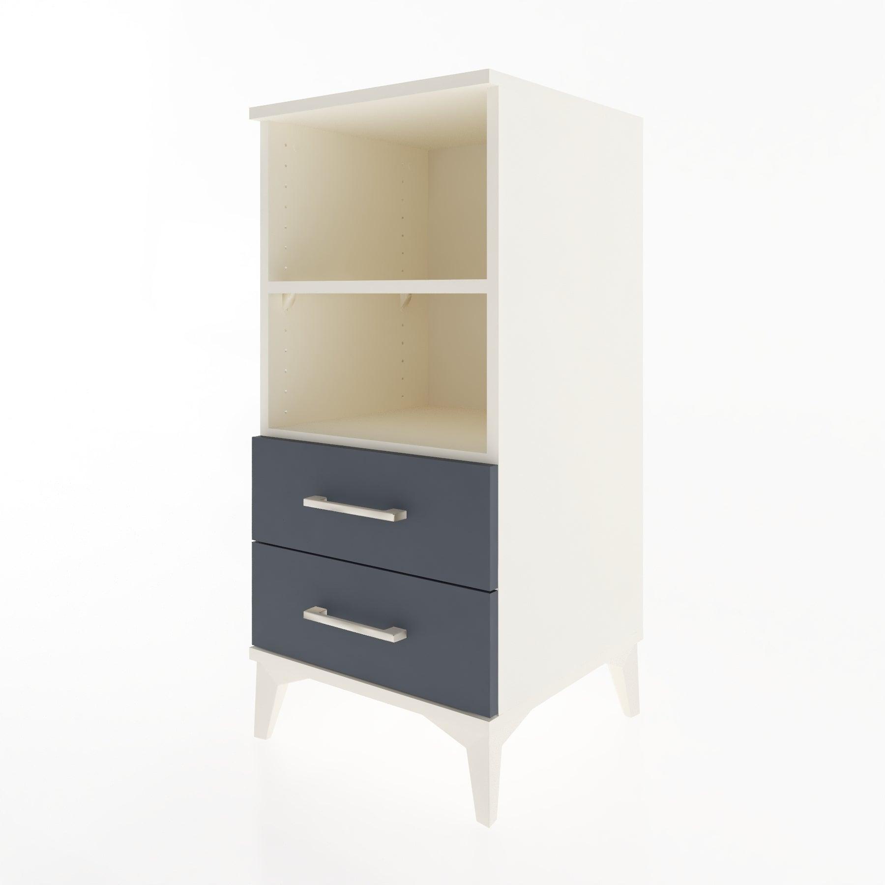 Woodntry Modular Nightstand Moonstone 44x44x84 cm with Drawer and Shelf CR20-1