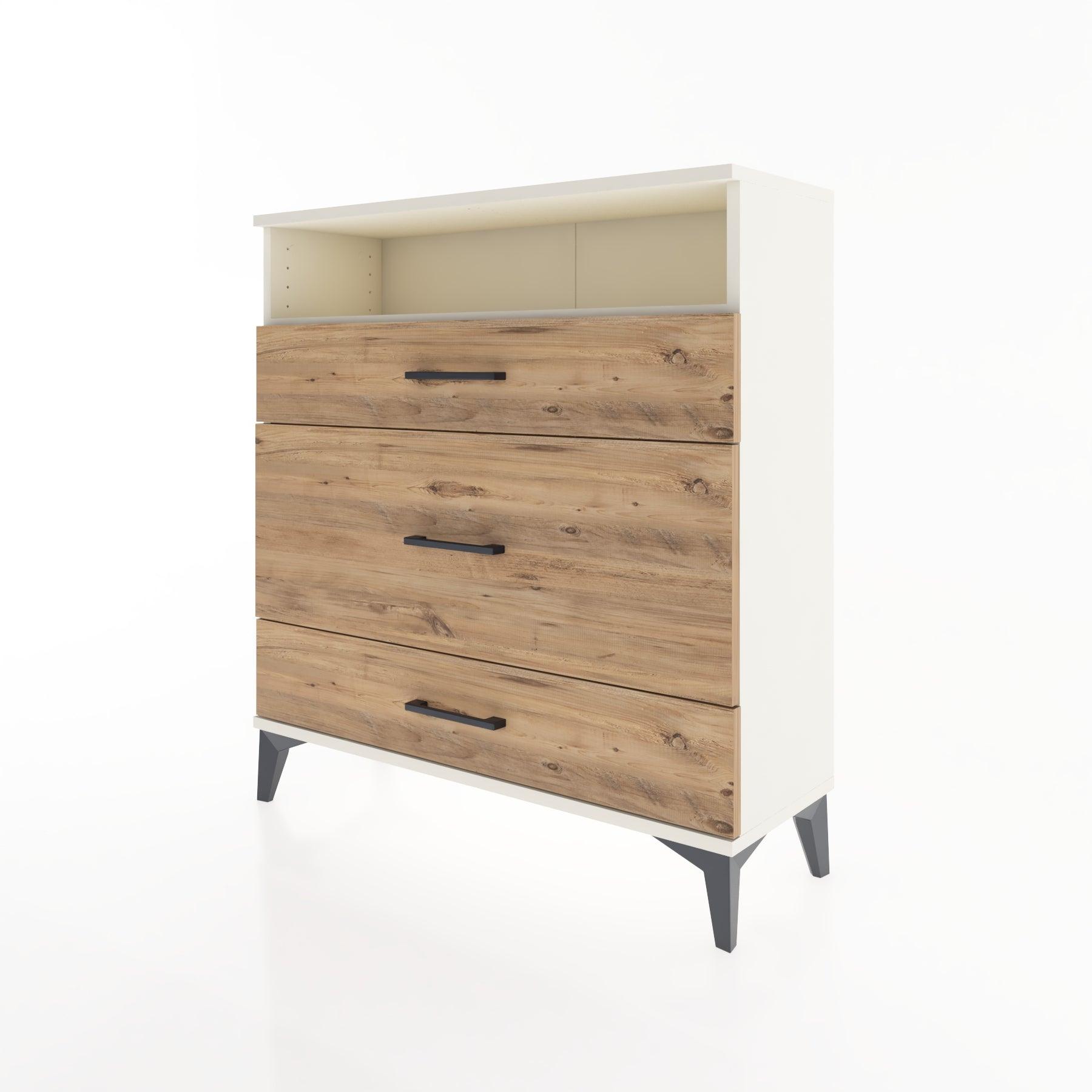 Woodntry Modular Dresser Moonstone 88x30x84 cm with Drawers and Shelves CR20-1