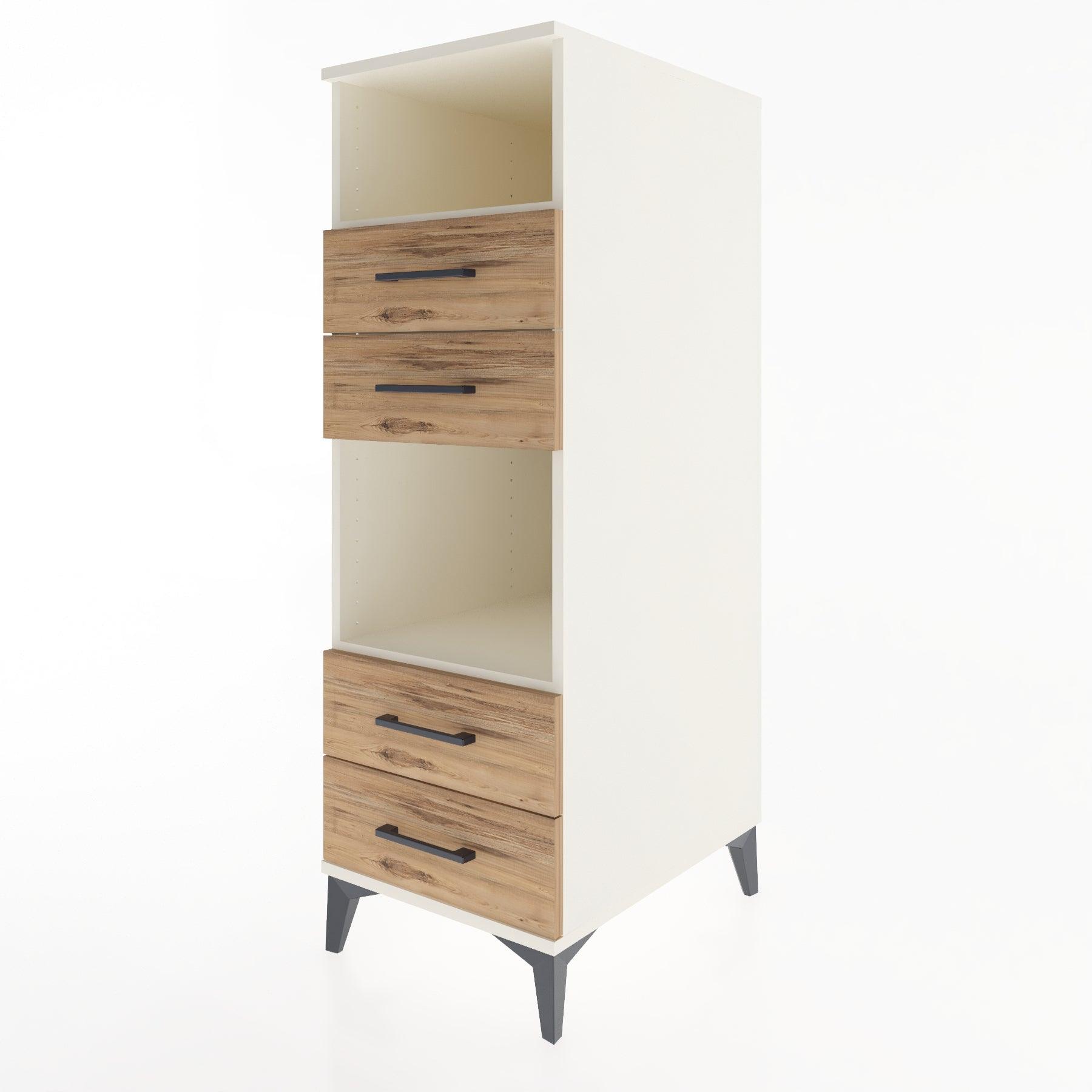 Woodntry Modular Cabinet Moonstone 44x59x122 cm with Drawers and Shelves CR120-1