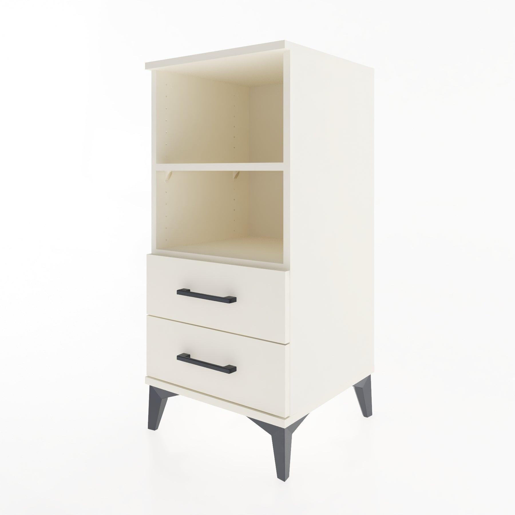 Woodntry Modular Nightstand Moonstone 44x44x84 cm with Drawer and Shelf CR20-1