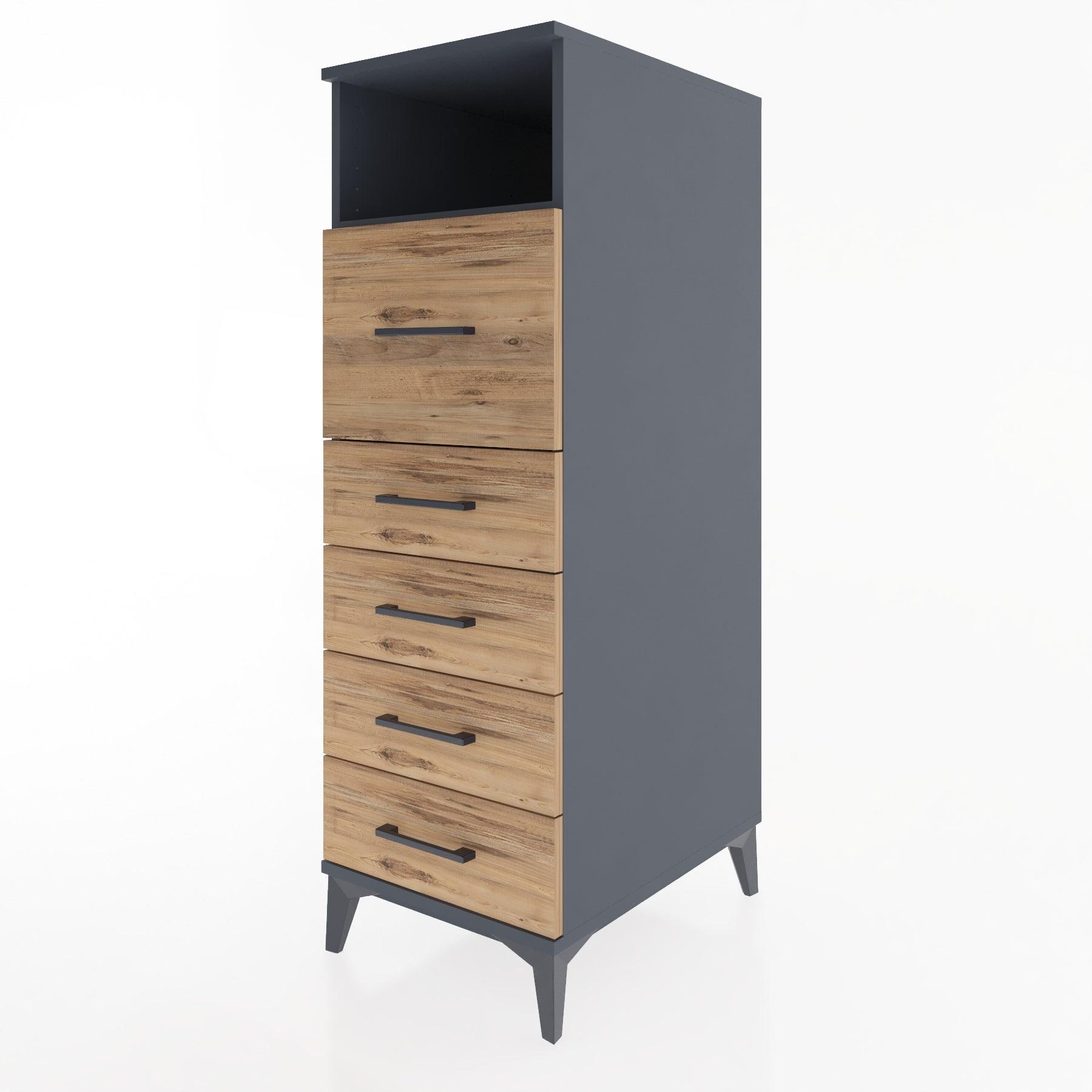 Woodntry Modular Cabinet Anthracite 44x30x122 cm with Drawers and Shelves CR20-2