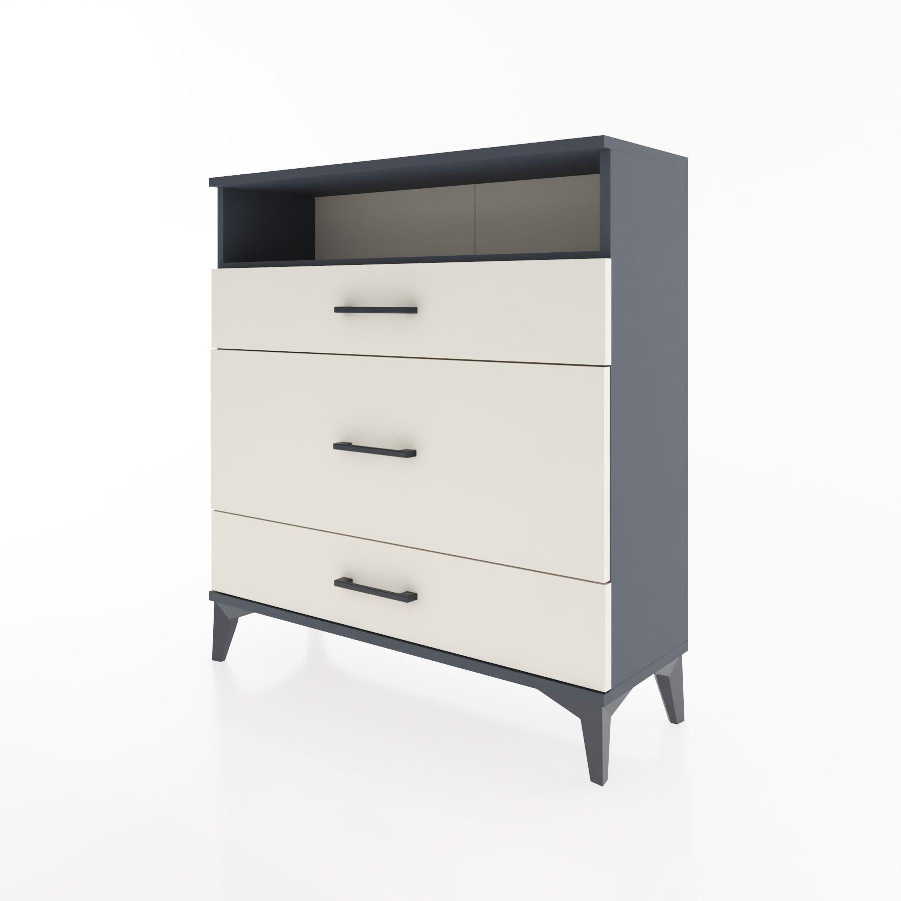 Woodntry Modular Dresser Anthracite 88x30x84 cm with Drawers and Shelves CR20-2