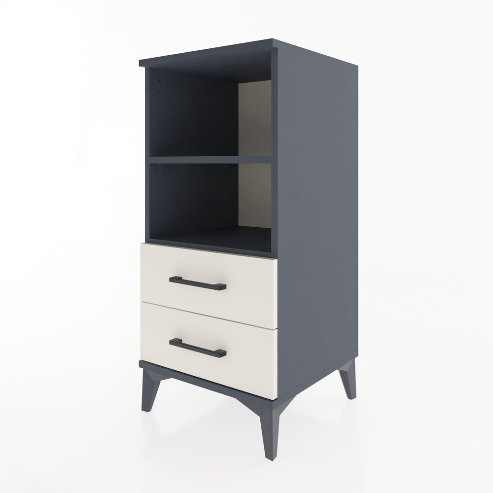 Woodntry Modular Nightstand Anthracite 44x44x84 cm with Drawers and Shelves CR20-2