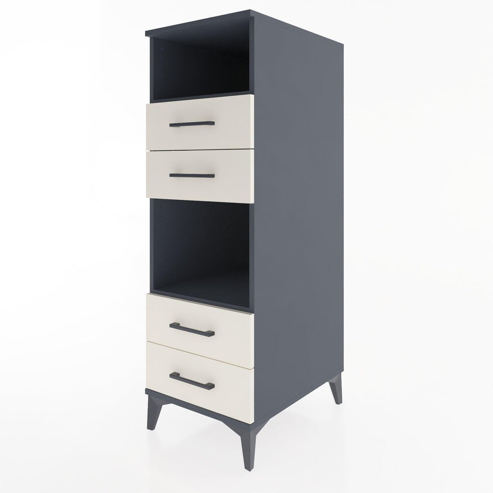 Woodntry Modular Cabinet Anthracite 44x30x122 cm with Drawers and Shelves CR120-2