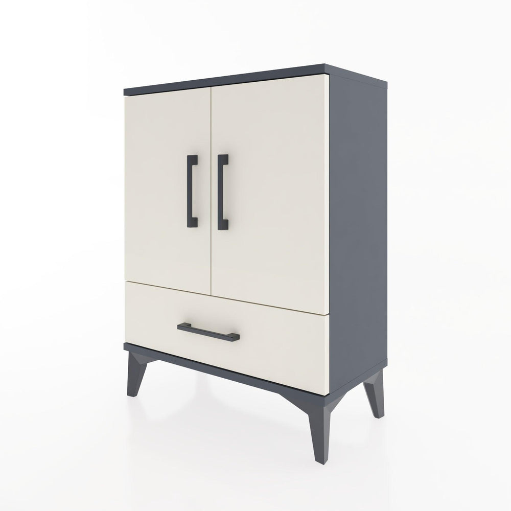 Woodntry Modüler Komodin Antrasit 60x30x68 cm Kapaklı ve Çekmeceli KC20-2