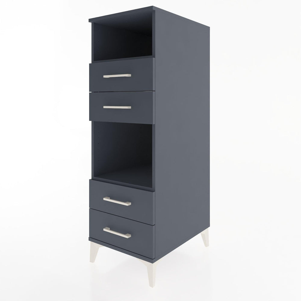 Woodntry Modüler Dolap Antrasit 44x59x122 cm Çekmeceli ve Raflı CR120-2