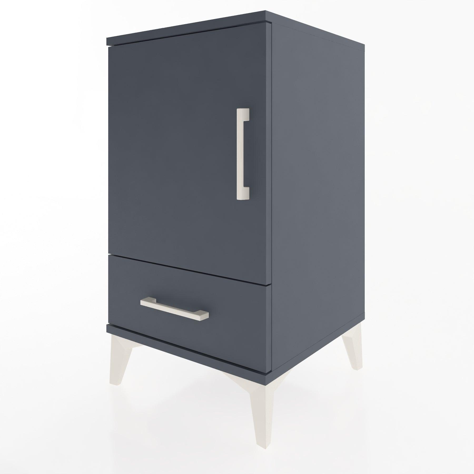 Woodntry Modular Nightstand Anthracite 44x44x68 cm with Cover and Drawer KC20-2