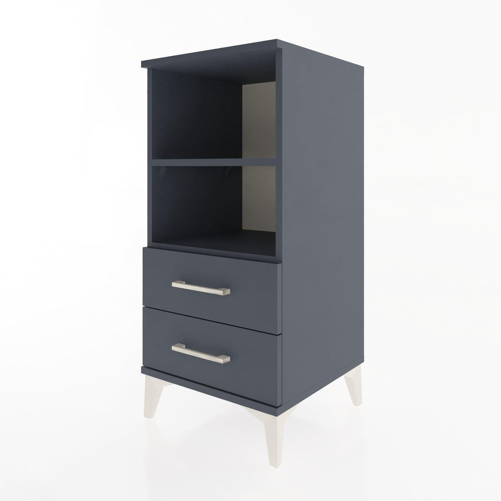 Woodntry Modular Nightstand Anthracite 44x44x84 cm with Drawers and Shelves CR20-2