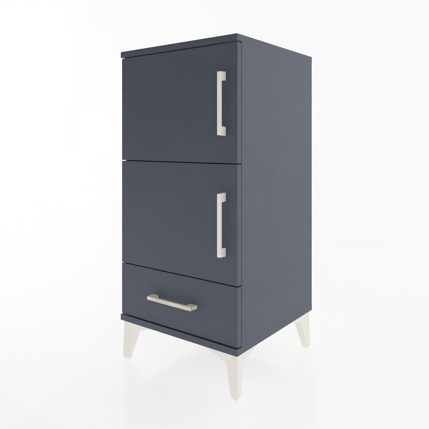 Woodntry Modular Nightstand Anthracite 44x44x84 cm with Cover and Drawer KC42-2
