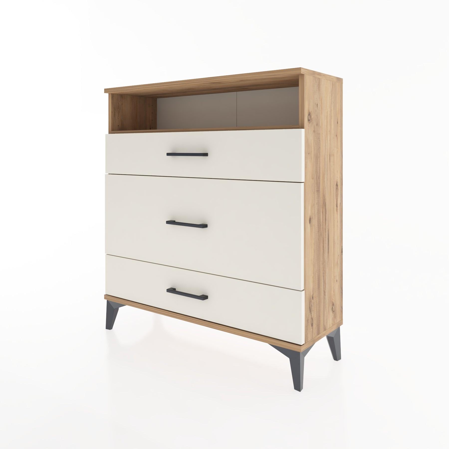 Woodntry Modular Dresser Pine 88x30x84 cm with Drawers and Shelves CR20-3
