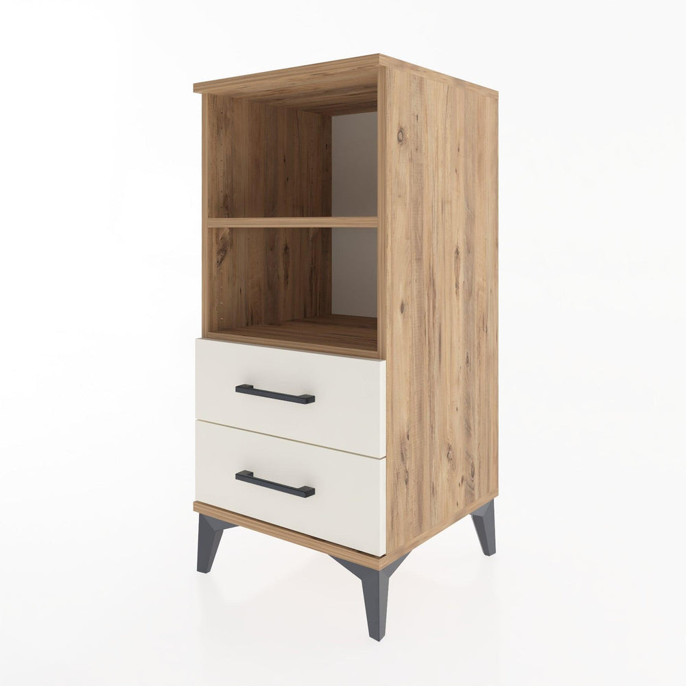 Woodntry Modular Nightstand Pine 44x44x84 cm with Drawers and Shelves CR20-3