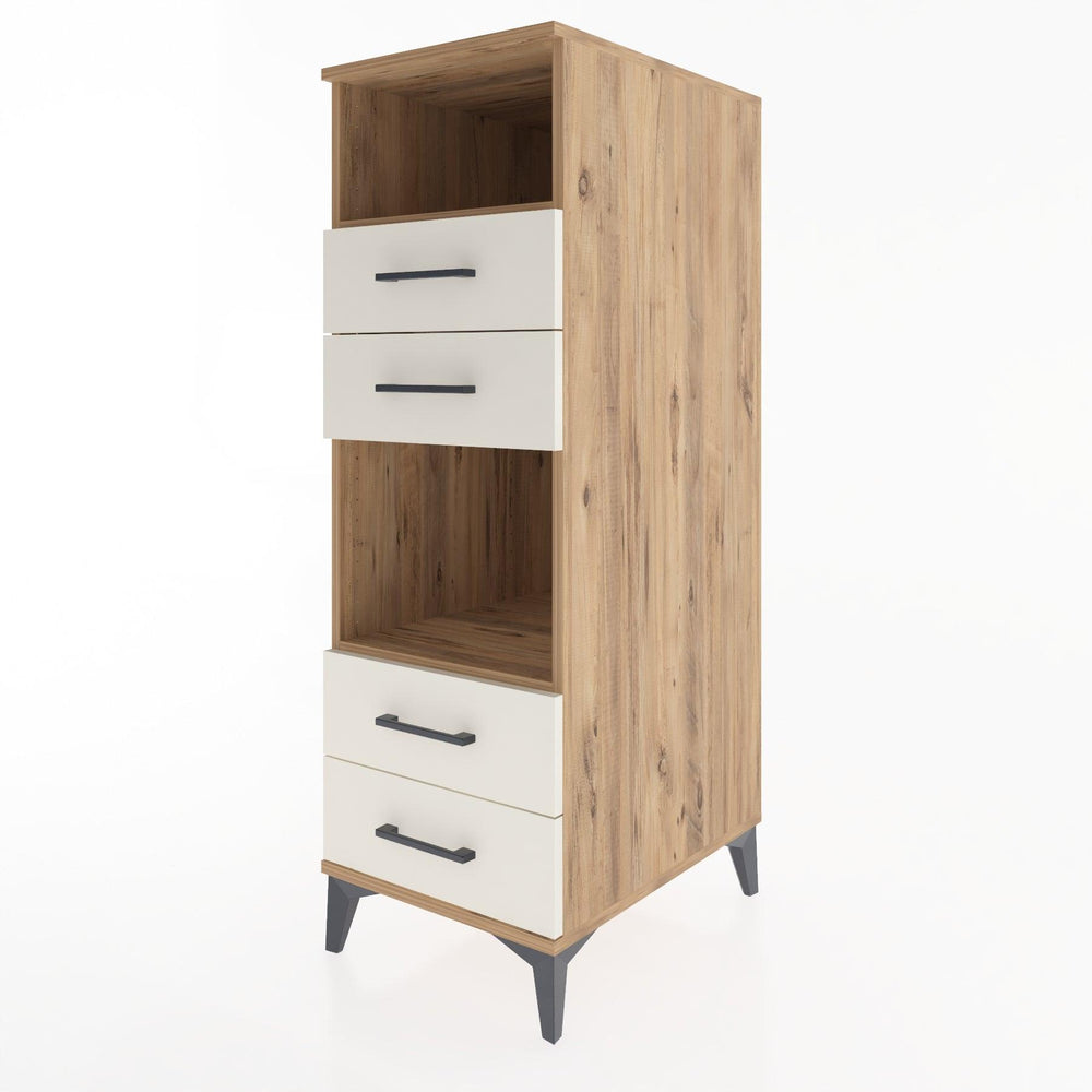 Woodntry Modüler Dolap Çam 44x30x122 cm Çekmeceli ve Raflı CR120-3