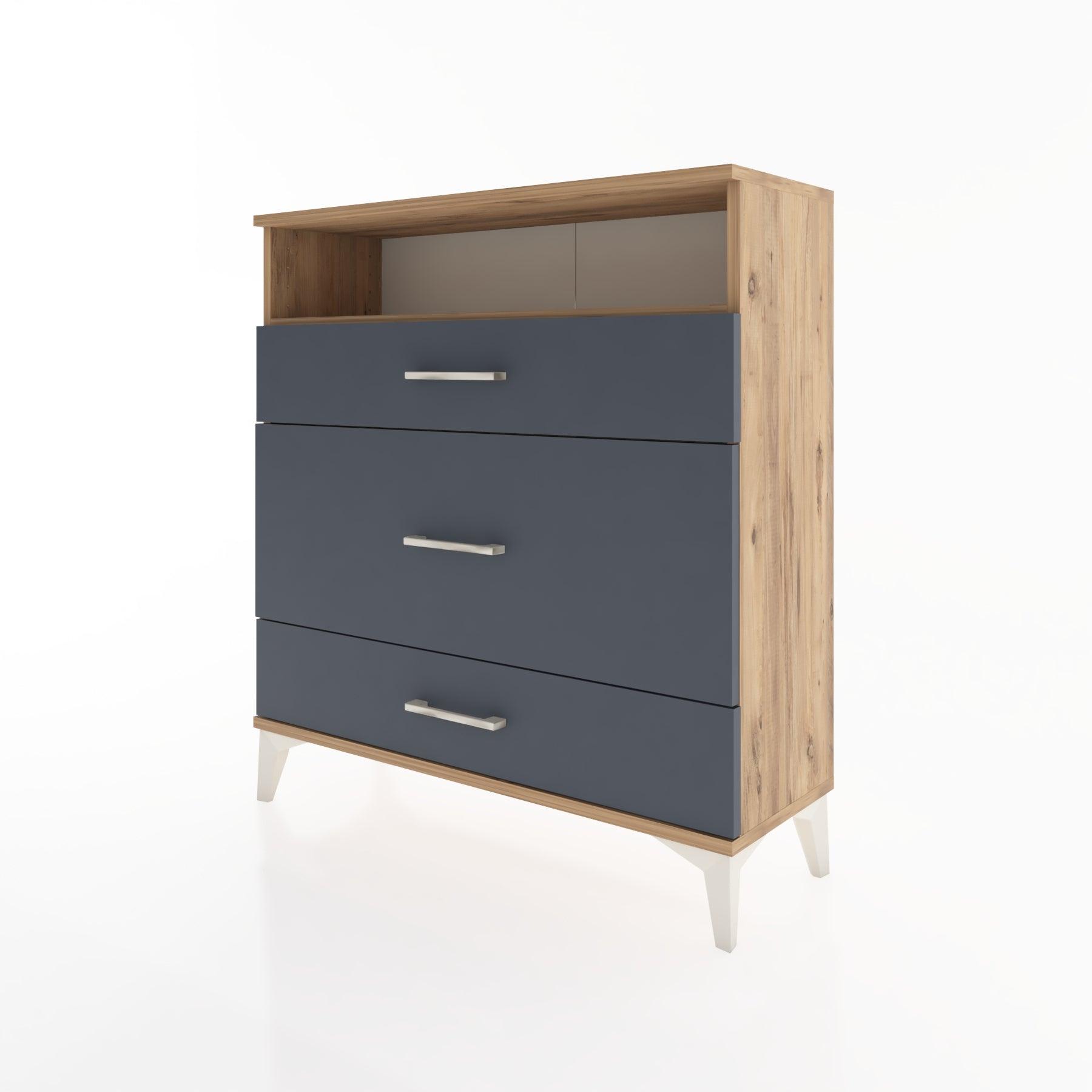 Woodntry Modular Dresser Pine 88x30x84 cm with Drawers and Shelves CR20-3