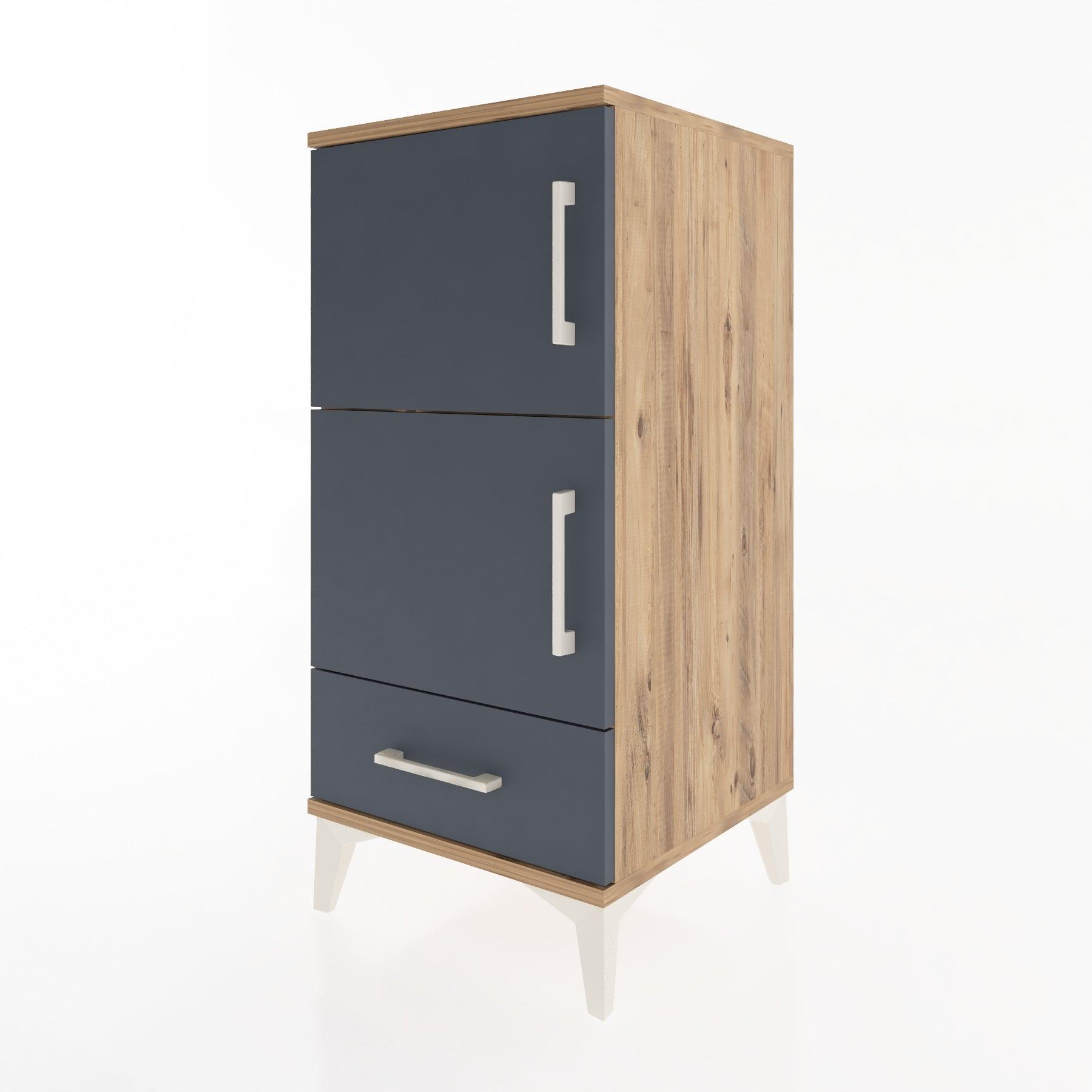 Woodntry Modular Nightstand Pine 44x44x84 cm with Cover and Drawer KC42-3