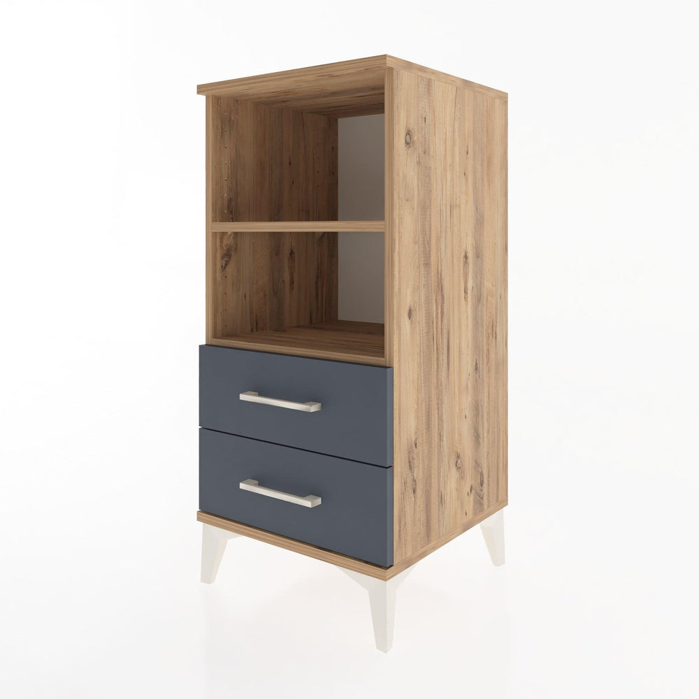 Woodntry Modular Nightstand Pine 44x44x84 cm with Drawers and Shelves CR20-3