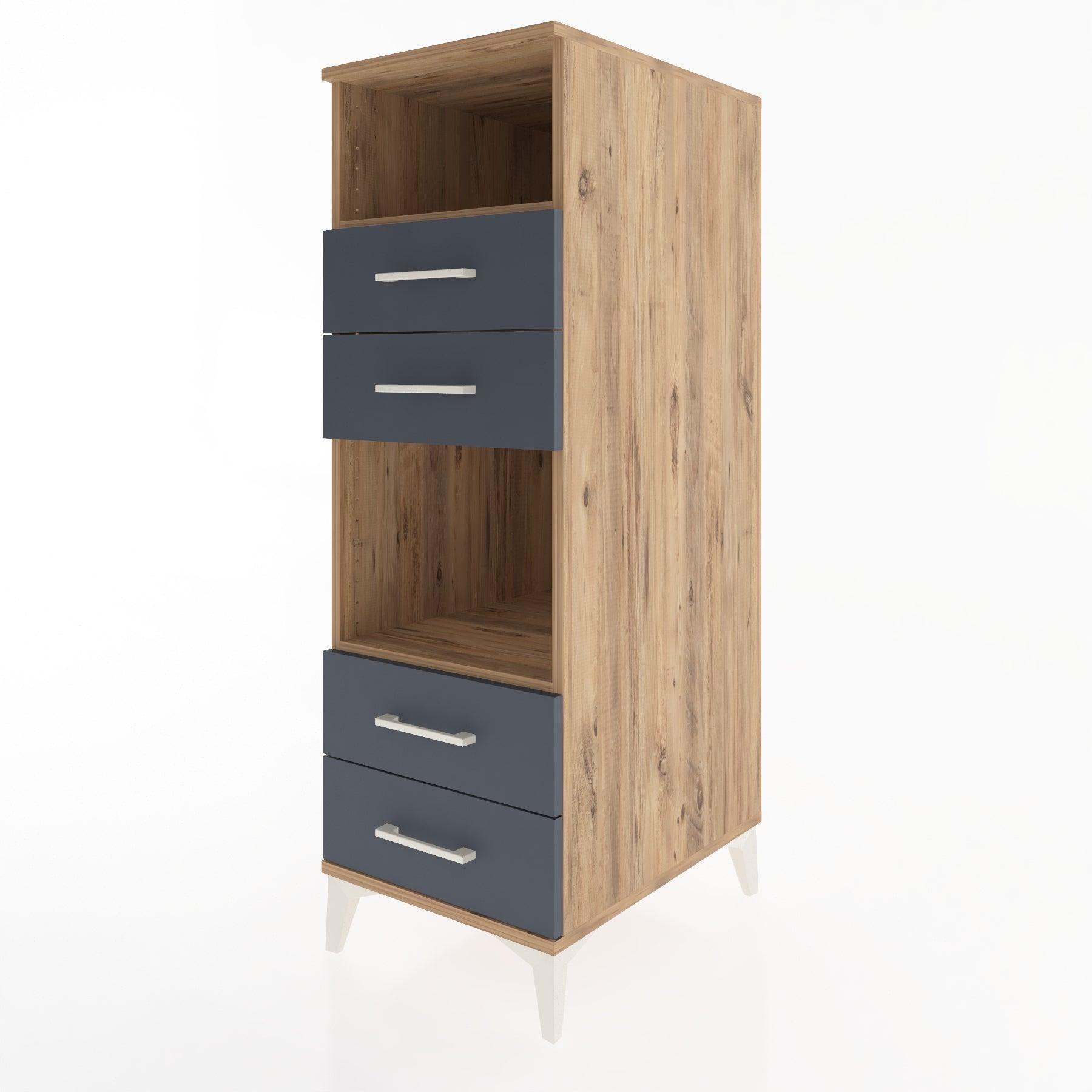 Woodntry Modular Cabinet Pine 44x59x122 cm with Drawers and Shelves CR120-3