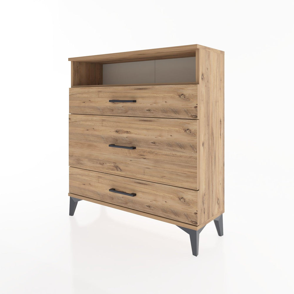 Woodntry Modüler Şifonyer Çam 88x30x84 cm Çekmeceli ve Raflı CR20-3