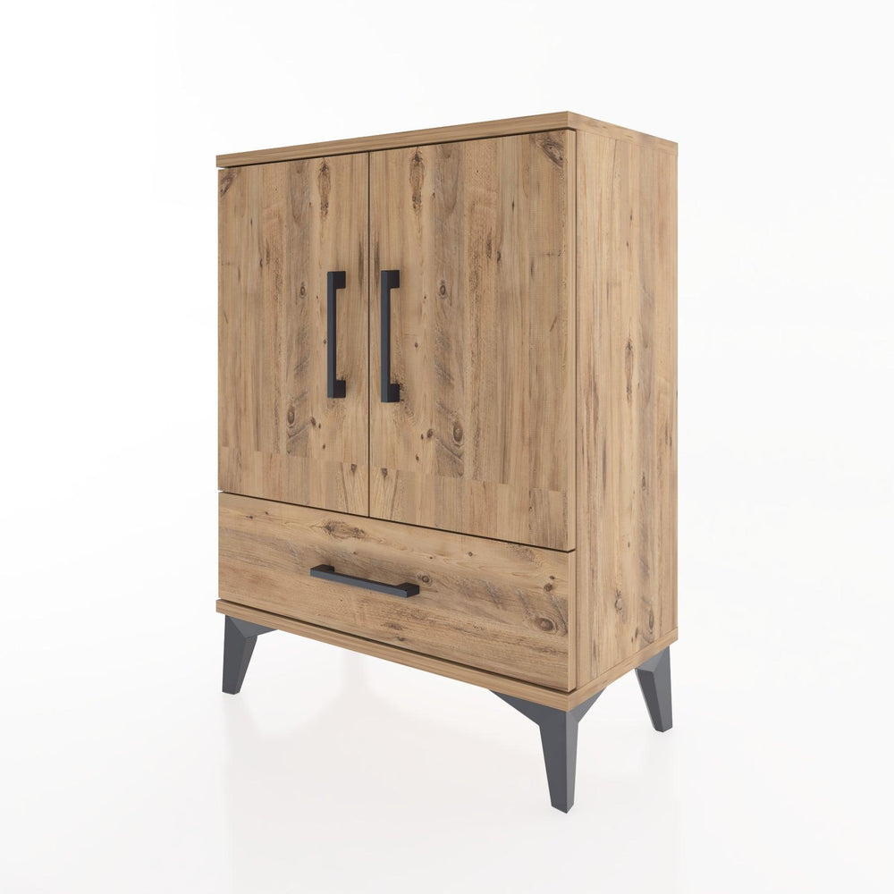 Woodntry Modular Nightstand Pine 60x30x68 cm with Cover and Drawer KC20-3
