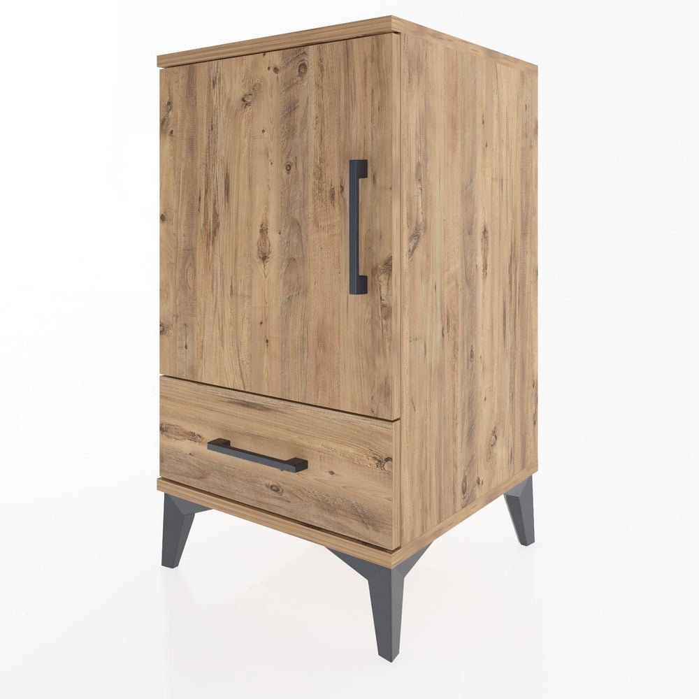Woodntry Modular Nightstand Pine 44x44x68 cm with Cover and Drawer KC20-3