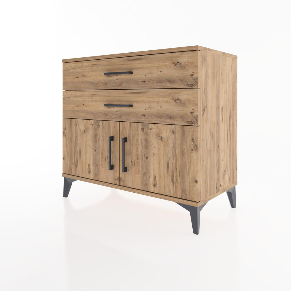 Woodntry Modüler Şifonyer Çam 88x44x68 cm Kapaklı ve Çekmeceli KC20-3