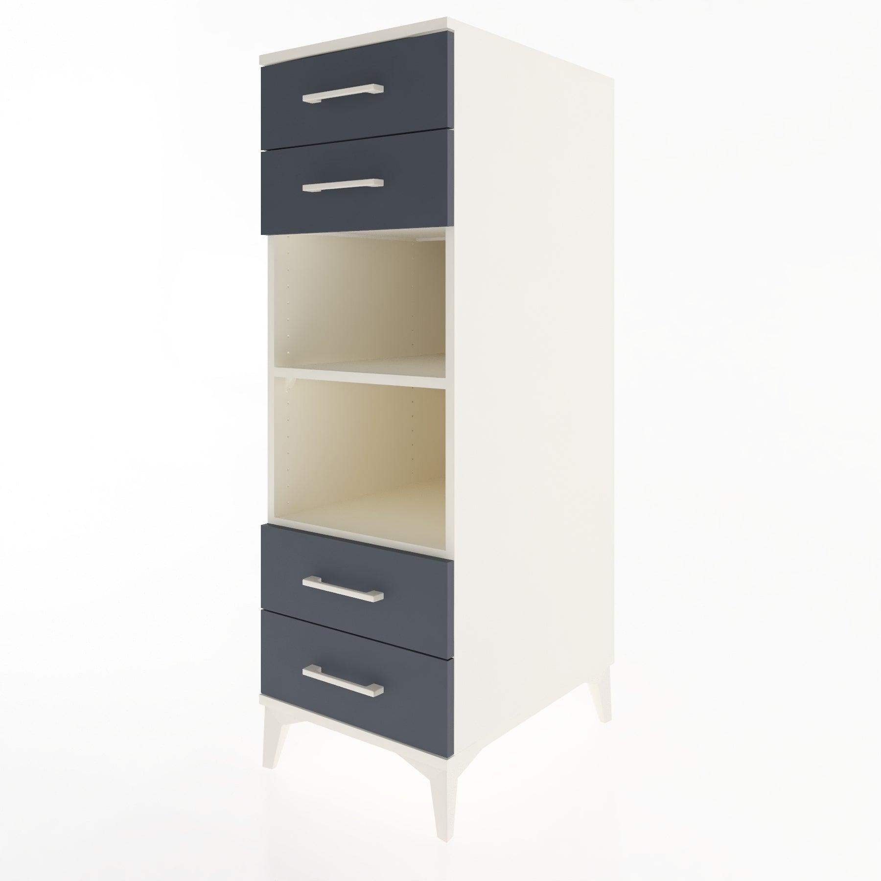 Woodntry Modular Cabinet Moonstone 44x59x122 cm with Drawers and Shelves CR121-1