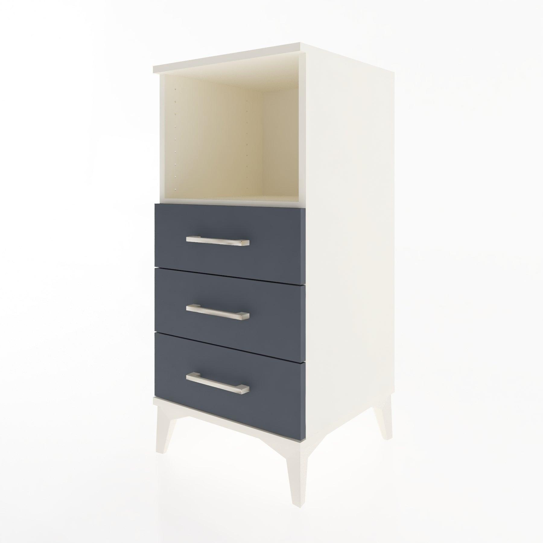 Woodntry Modular Nightstand Moonstone 44x44x84 cm with Drawer and Shelf CR21-1