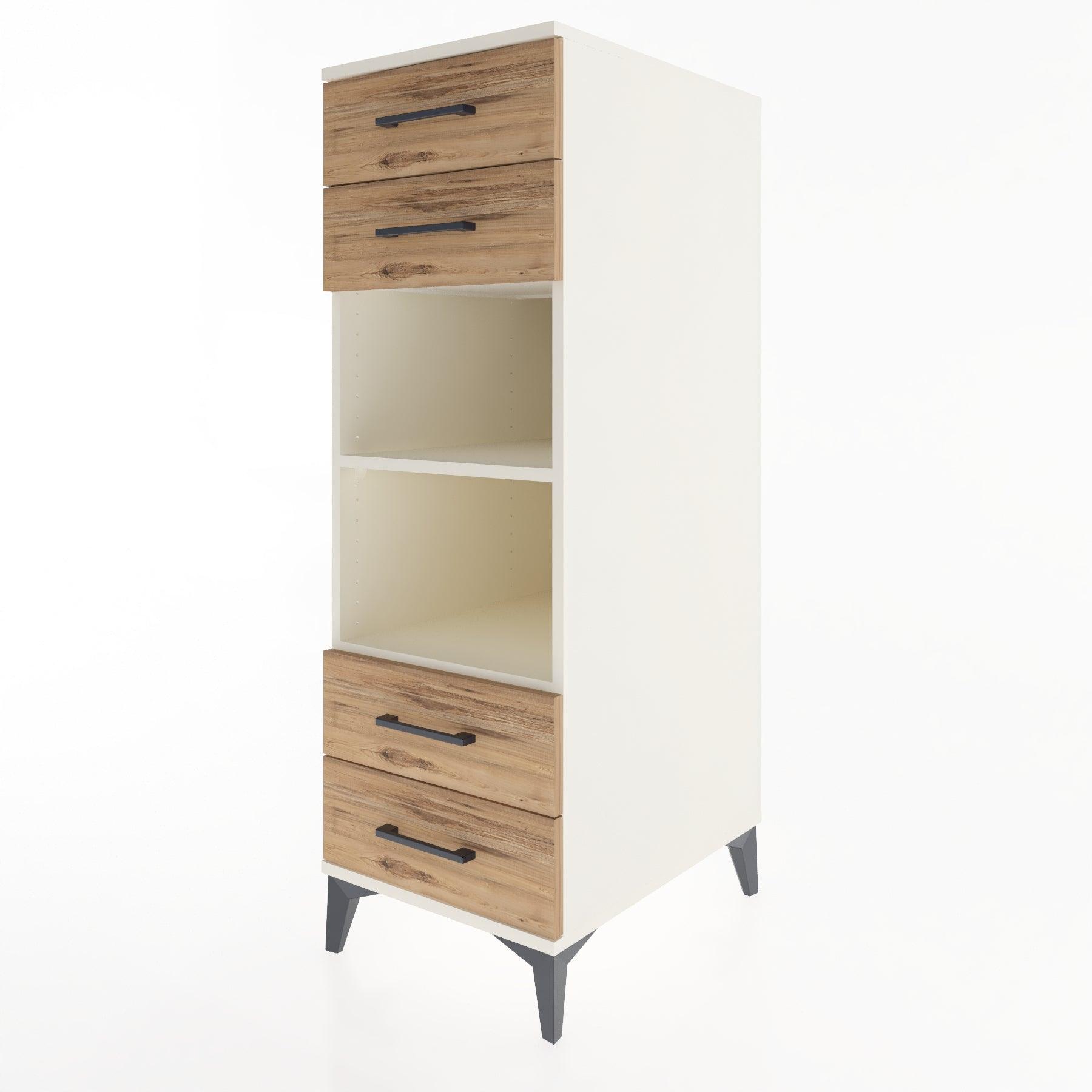 Woodntry Modular Cabinet Moonstone 44x59x122 cm with Drawers and Shelves CR121-1