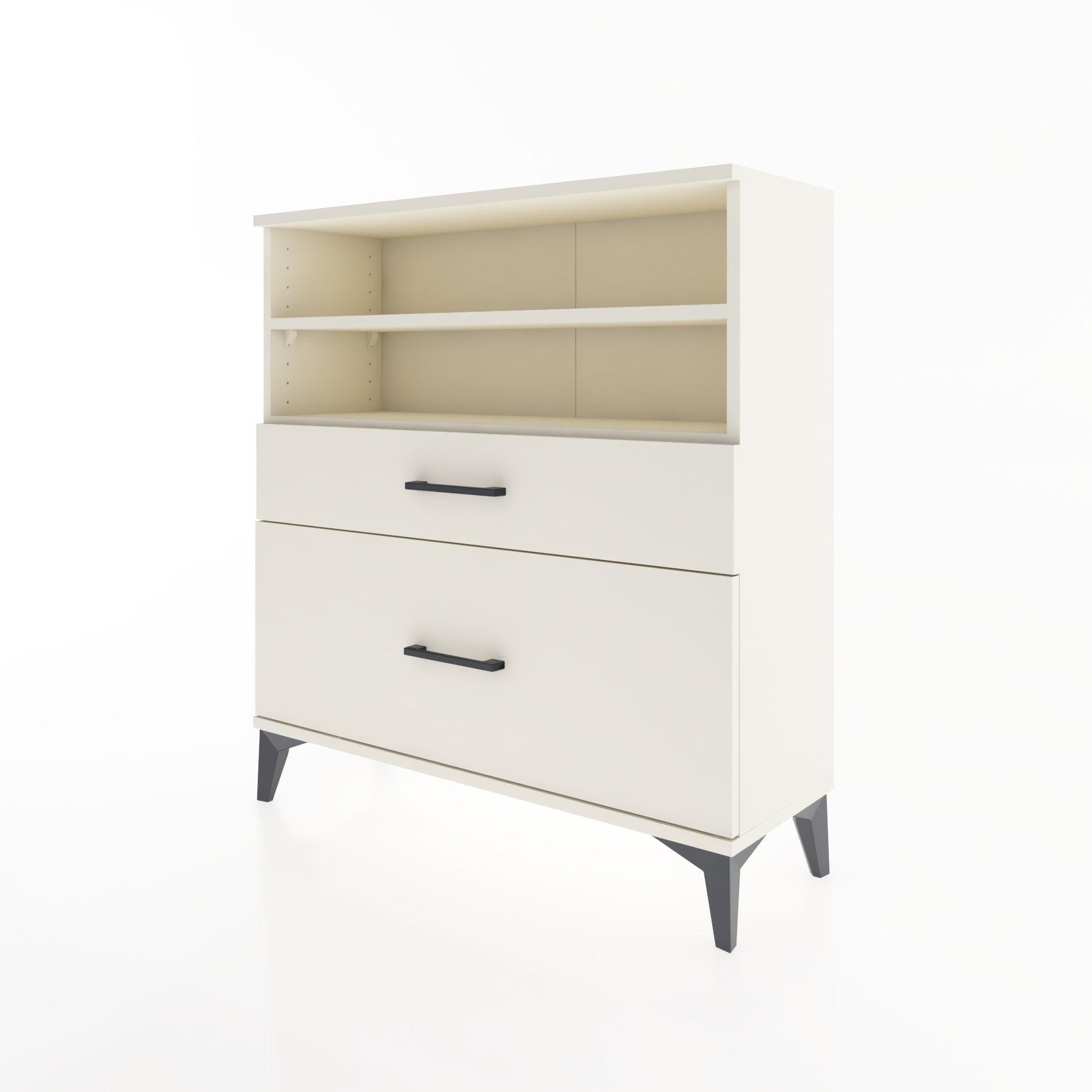Woodntry Modular Dresser Moonstone 88x30x84 cm with Drawers and Shelves CR21-1