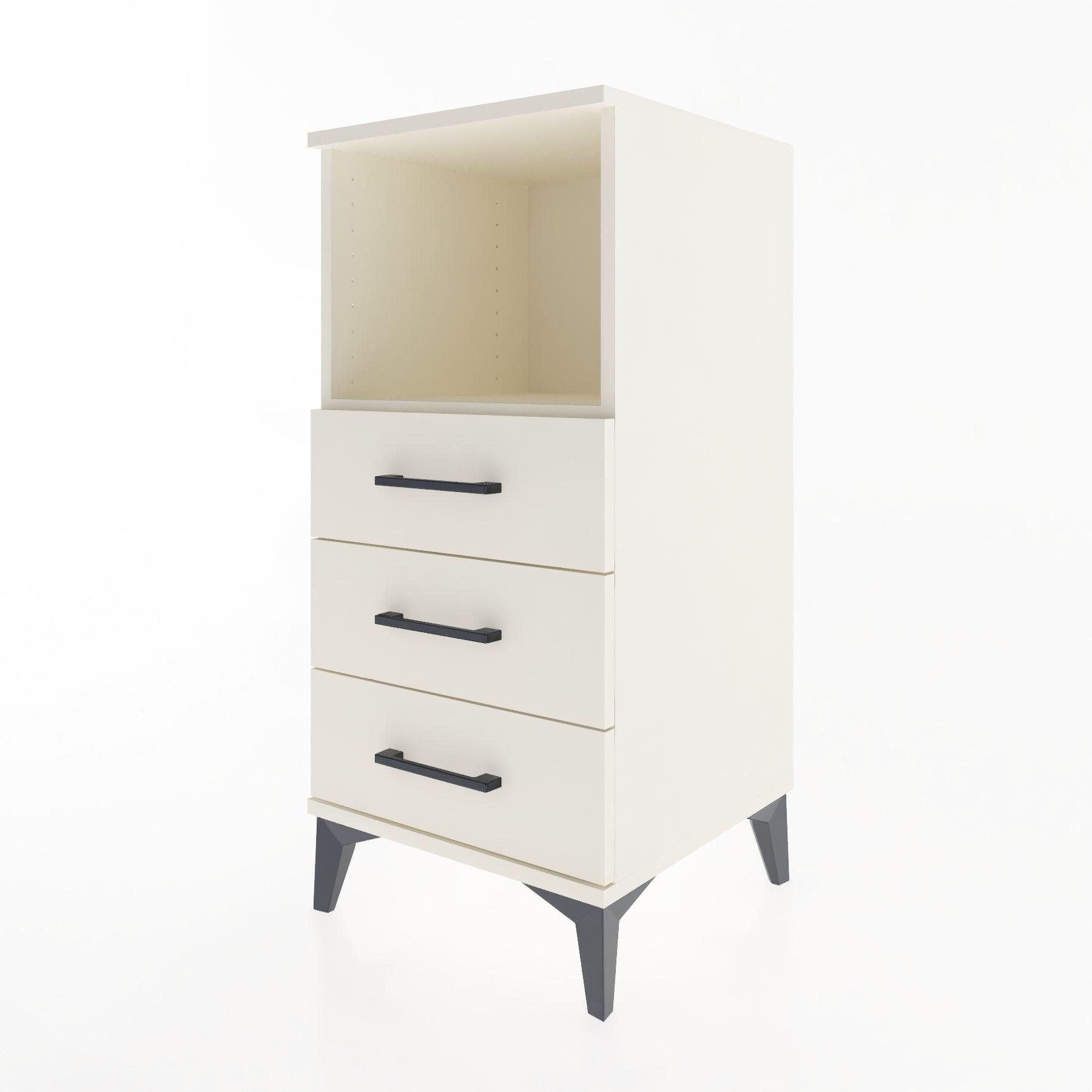 Woodntry Modular Nightstand Moonstone 44x44x84 cm with Drawer and Shelf CR21-1