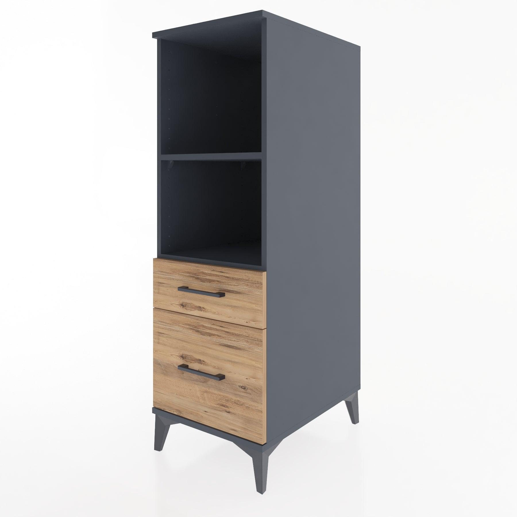 Woodntry Modular Cabinet Anthracite 44x30x122 cm with Drawers and Shelves CR71-2