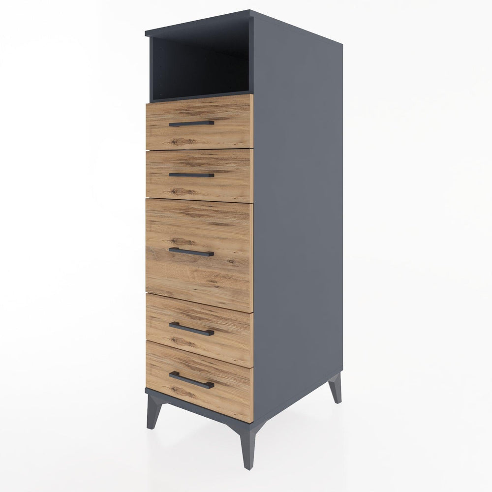 Woodntry Modular Cabinet Anthracite 44x59x122 cm with Drawers and Shelves CR21-2