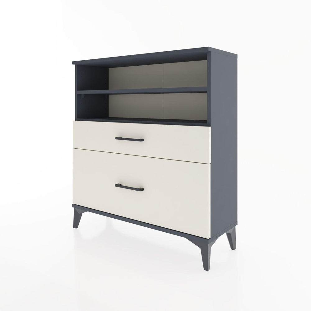 Woodntry Modüler Şifonyer Antrasit 88x30x84 cm Çekmeceli ve Raflı CR21-2