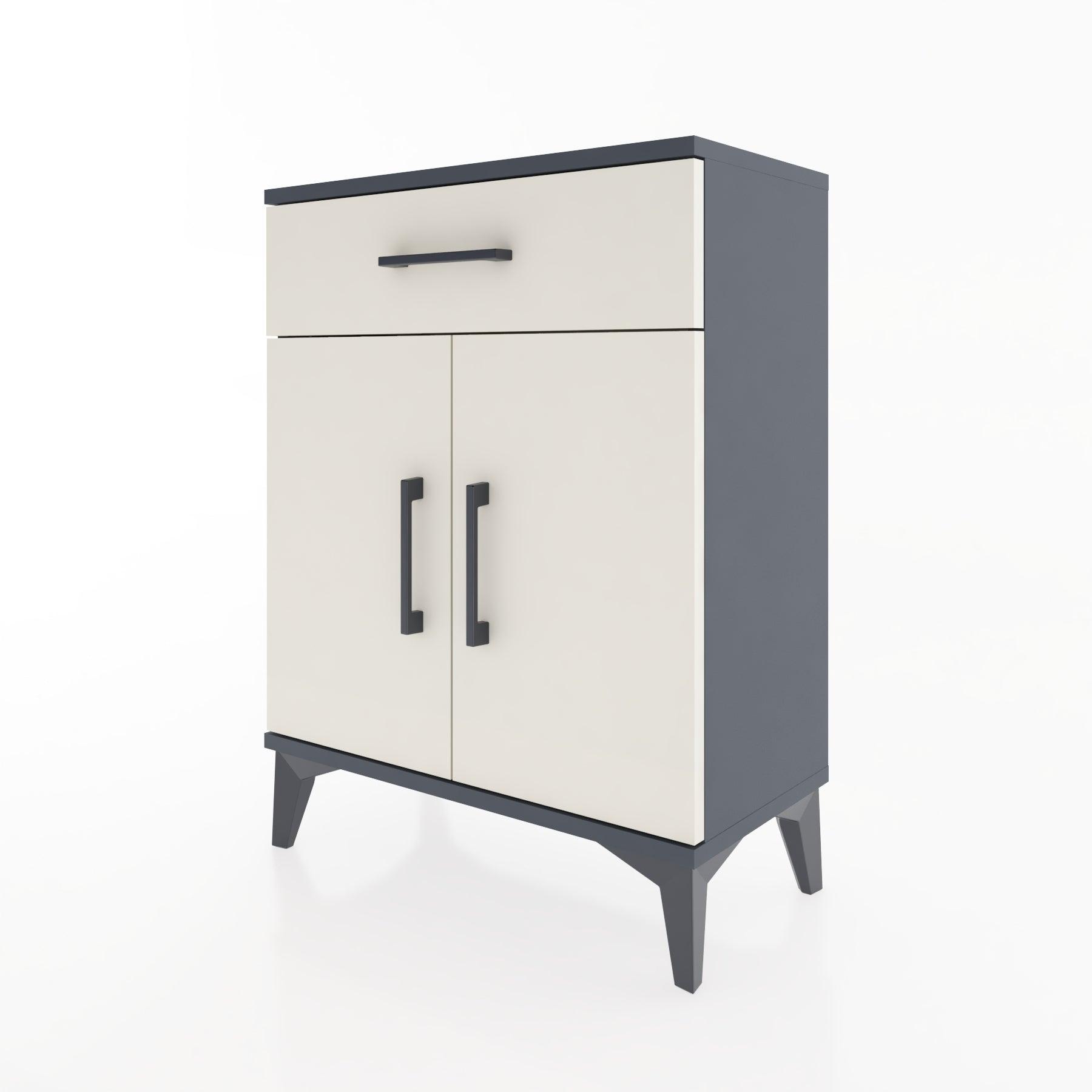 Woodntry Modular Nightstand Anthracite 60x30x68 cm with Cover and Drawer KC21-2