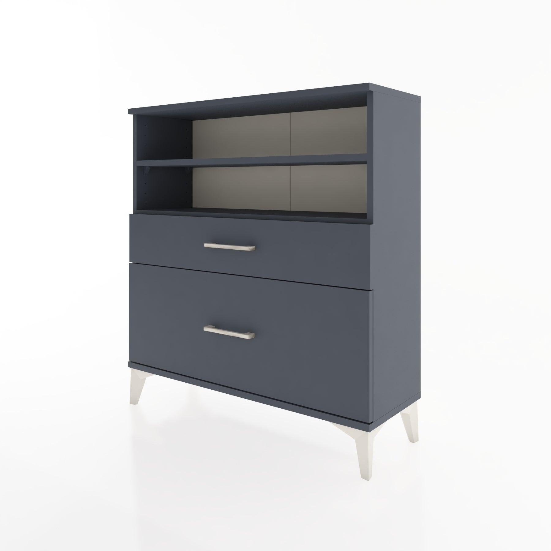 Woodntry Modular Dresser Anthracite 88x30x84 cm with Drawers and Shelves CR21-2