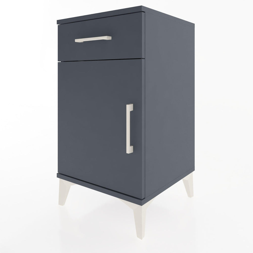 Woodntry Modular Nightstand Anthracite 44x44x68 cm with Cover and Drawer KC21-2