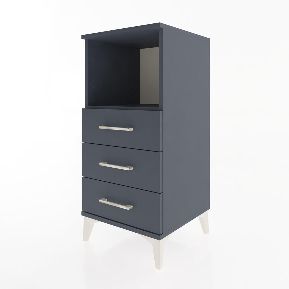 Woodntry Modular Nightstand Anthracite 44x44x84 cm with Drawers and Shelves CR21-2