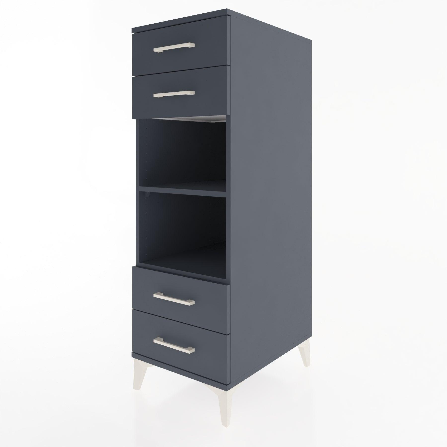 Woodntry Modular Cabinet Anthracite 44x30x122 cm with Drawers and Shelves CR121-2