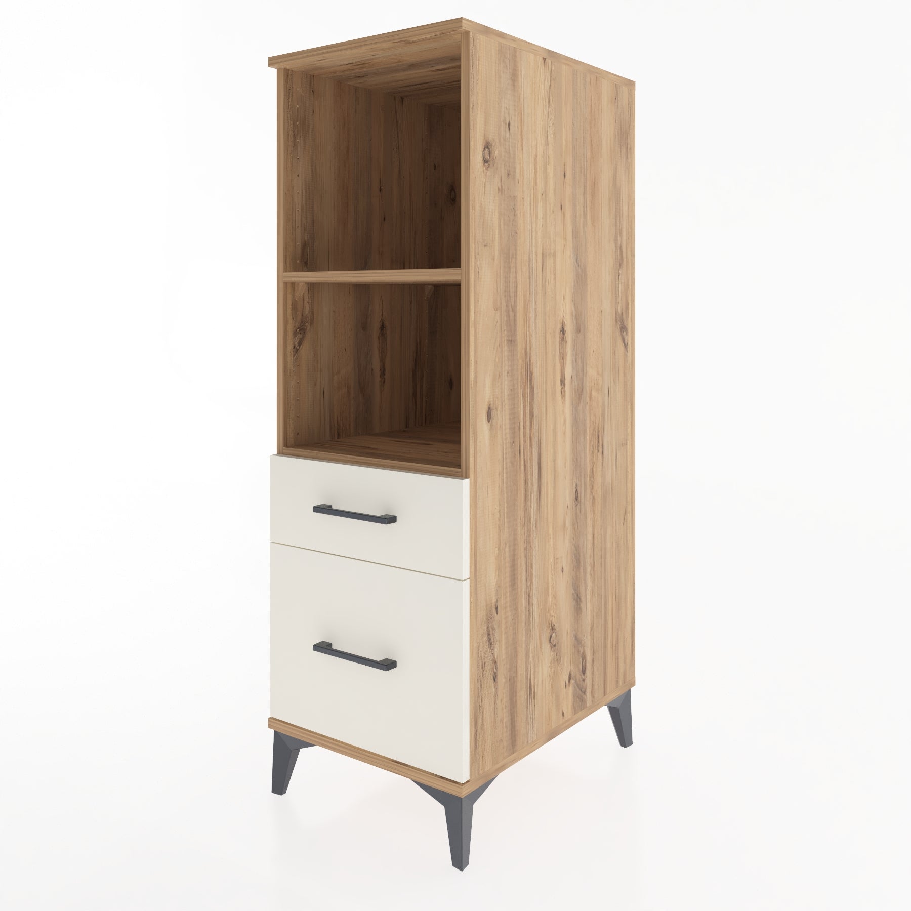 Woodntry Modüler Dolap Çam 44x59x122 cm Çekmeceli ve Raflı CR71-3