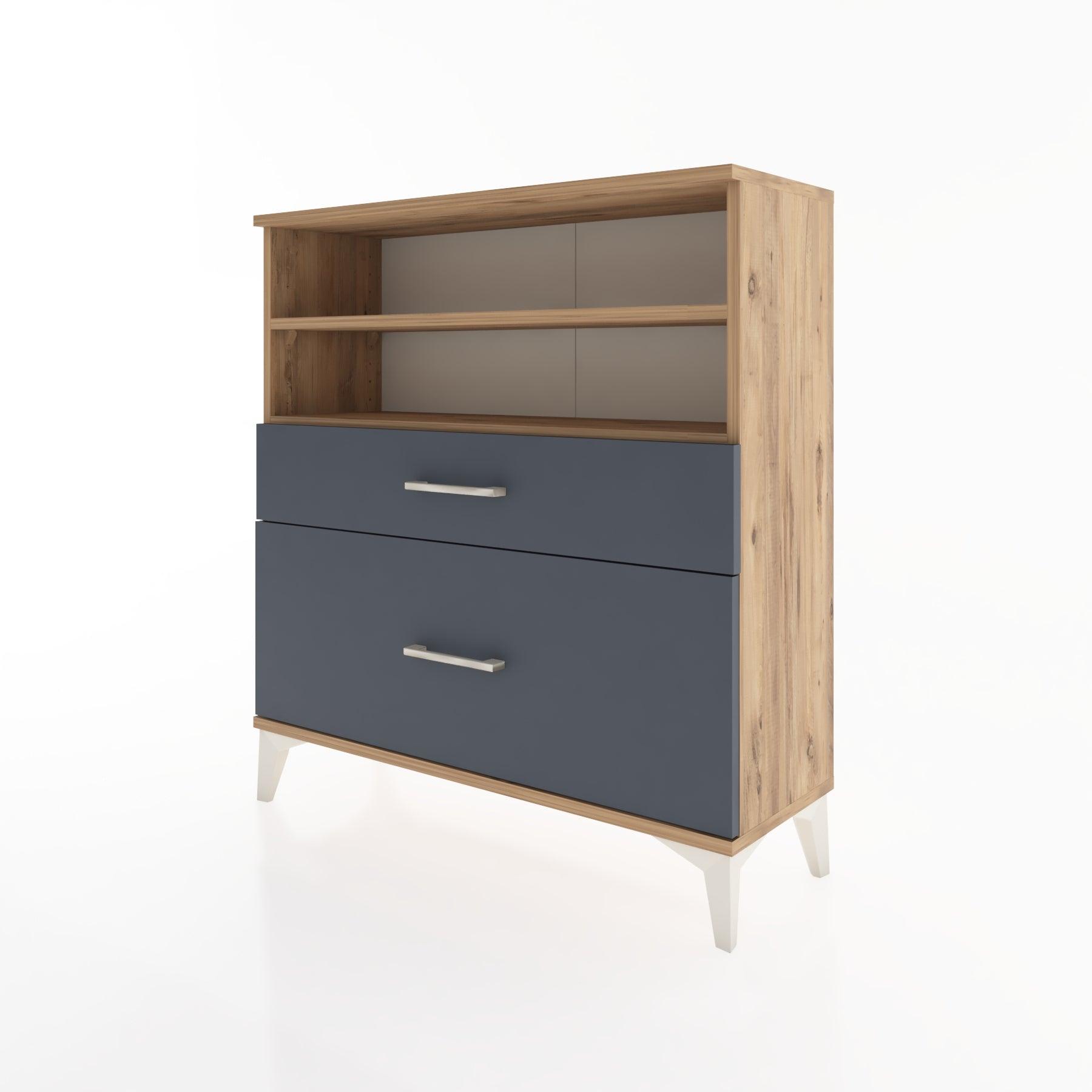 Woodntry Modular Dresser Pine 88x30x84 cm with Drawers and Shelves CR21-3