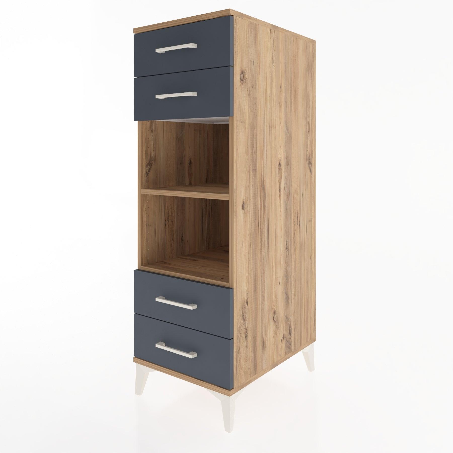 Woodntry Modular Cabinet Pine 44x59x122 cm with Drawers and Shelves CR121-3