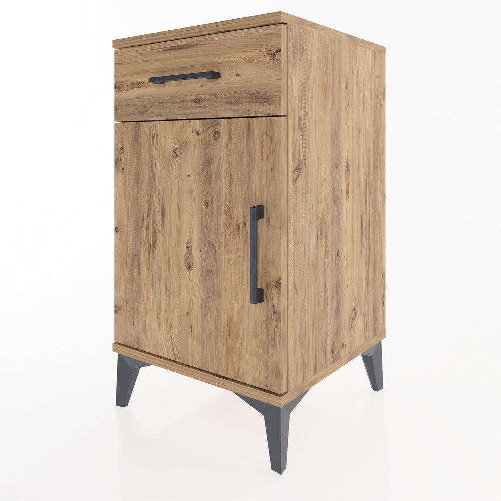 Woodntry Modular Nightstand Pine 44x44x68 cm with Cover and Drawer KC21-3